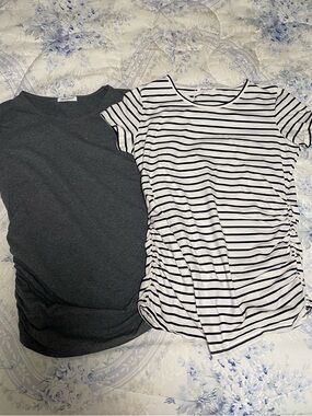 Set of 2 Bearsland Maternity Tops with side ruching